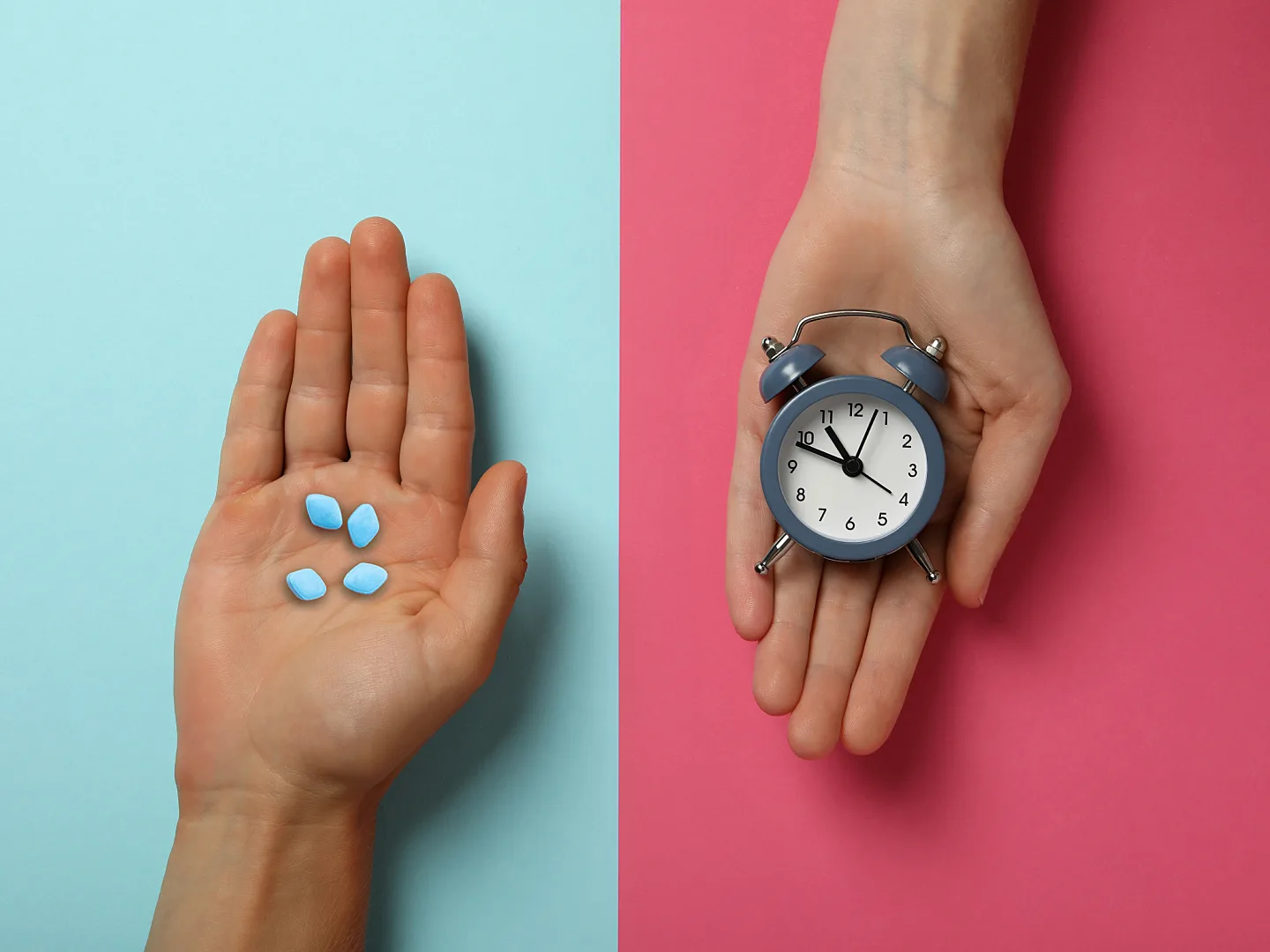 viagra in hands and clock in other hand Men Viagra Before and After Photos